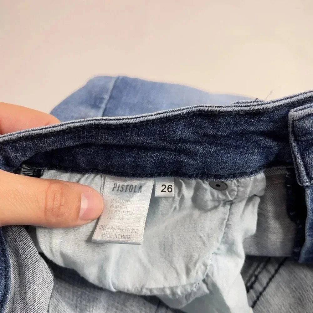 PISTOLA Women’s Arielle Skinny Jeans Scissor Cut Raw Hem Light Wash deni… - Picture 4 of 13